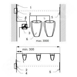 Sanela Accessoires - Rinçage automatique d'urinoir avec électronique ALS et source d'alimentation intégrée, 230 V, inox SLP 05NZ
