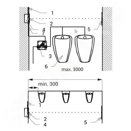 Sanela Accessoires - Rinçage automatique d'urinoir avec électronique ALS et source d'alimentation intégrée, 230 V, inox SLP 05NZ
