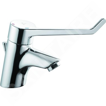 Ideal Standard CeraPlus - Mitigeur de lavabo de sécurité avec garniture de vidange levier de commande : 180 mm, chrome B8219AA