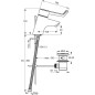 Ideal Standard CeraPlus - Mitigeur de lavabo de sécurité avec garniture de vidange levier de commande : 180 mm, chrome B8219AA