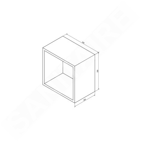 Sapho Espace - Armoire à étagères ouverte 350x350x220 mm, chêne argenté ESC150-1111