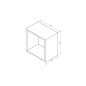 Sapho Espace - Armoire à étagères ouverte 350x350x220 mm, chêne argenté ESC150-1111