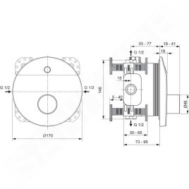 Ideal Standard CeraPlus - Mitigeur de douche à capteur pour montage encastré, contrôle de la température à l'aide d'un outil