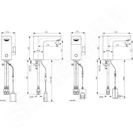 Ideal Standard CeraPlus - Mitigeur de lavabo à capteur, alimentation 230 V, chrome A6146AA