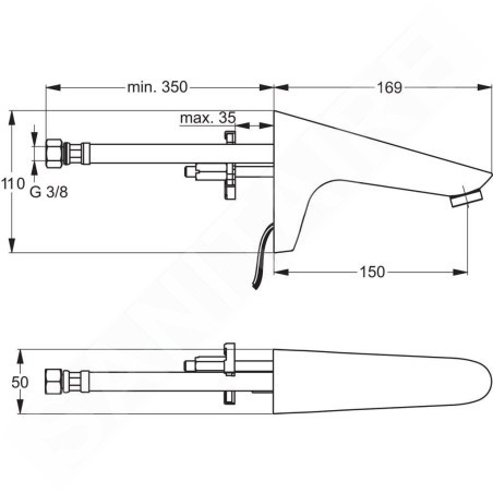 Ideal Standard CeraPlus - Mitigeur de lavabo à capteur pour montage encastré, chrome A4159AA