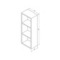 Sapho Espace - Armoire à étagères ouverte 350x940x220 mm, pin rustique ESC170-1616