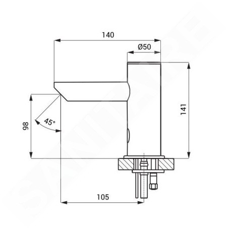 Sanela Robinet infrarouge - Mitigeur de lavabo automatique, alimentation depuis pile de 6V, inox SLU 91DB