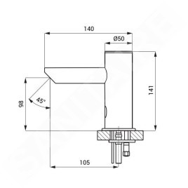 Sanela Robinet infrarouge - Mitigeur de lavabo automatique, alimentation depuis pile de 6V, inox SLU 93DB