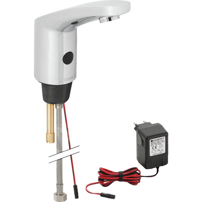 Geberit Public - Robinetterie de lavabo électronique, sans mitigeur, alimentation sur secteur, chrome brillant 116.135.21.1 Geberit Public - Robinetterie de lavabo électronique, sans mitigeur, alimentation sur secteur, chrome brillant 116.135.21.1
