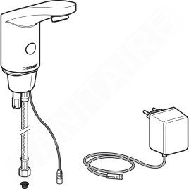Geberit Public - Robinetterie de lavabo électronique, sans mitigeur, alimentation sur secteur, chrome brillant 116.135.21.1