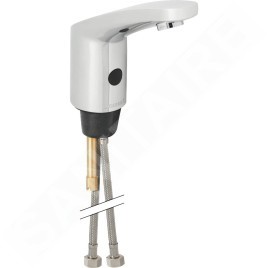 Geberit Public - Robinet de lavabo électronique, avec mitigeur, alimentation par pile, chrome brillant 116.245.21.1