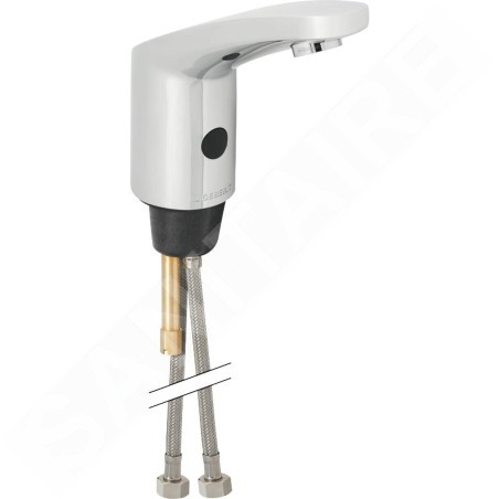 Geberit Public - Robinet de lavabo électronique, avec mitigeur, alimentation par pile, chrome brillant 116.245.21.1