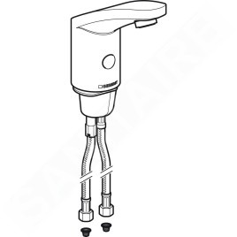 Geberit Public - Robinet de lavabo électronique, avec mitigeur, alimentation par pile, chrome brillant 116.245.21.1