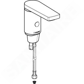 Geberit Public - Robinet de lavabo électronique, sans mitigeur, alimentation par piles, chrome brillant 116.236.21.1