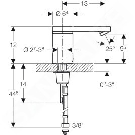 Geberit Public - Robinet de lavabo électronique, avec mitigeur et inverseur, alimentation réseau, chrome brillant 116.156.21.1