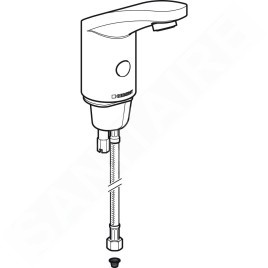 Geberit Public - Robinet de lavabo électronique, sans mitigeur, alimentation par piles, chrome brillant 116.235.21.1