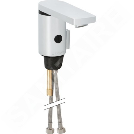 Geberit Public - Robinet de lavabo électronique, avec mitigeur et inverseur alimentation par pile, chrome brillant 116.256.21.1