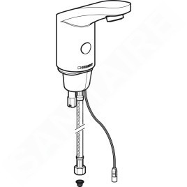 Geberit Public - Robinet de lavabo électronique, sans mitigeur, sans alimentation sur secteur, chrome brillant 116.435.21.1
