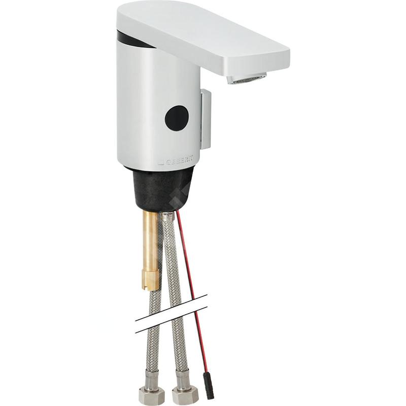 Geberit Public - Robinet de lavabo électronique, avec mitigeur et inverseur, sans générateur, chrome brillant 116.456.21.1
