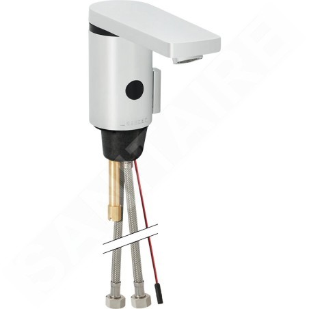 Geberit Public - Robinet de lavabo électronique, avec mitigeur et inverseur, sans générateur, chrome brillant 116.456.21.1