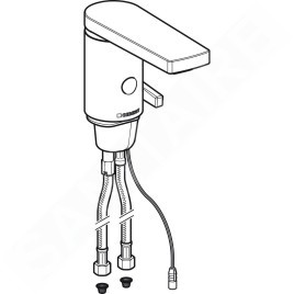 Geberit Public - Robinet de lavabo électronique, avec mitigeur et inverseur, sans générateur, chrome brillant 116.456.21.1