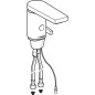Geberit Public - Robinet de lavabo électronique, avec mitigeur et inverseur, sans générateur, chrome brillant 116.456.21.1