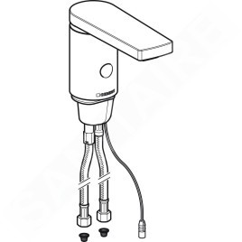 Geberit Public - Robinet de lavabo électronique, avec mitigeur, sans générateur, chrome brillant 116.446.21.1