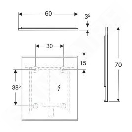 Geberit Option - Miroir avec éclairage LED et chauffage, 60x70 cm, noir mat 502.781.14.1