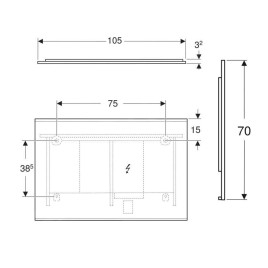 Geberit Option - Miroir avec éclairage LED et chauffage, 105x70 cm, noir mat 502.784.14.1