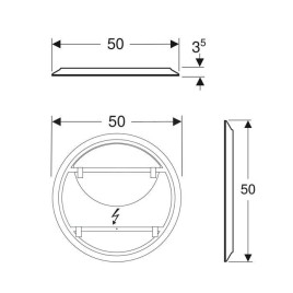 Geberit Option - Miroir avec éclairage LED, diamètre 50cm 502.796.00.1