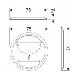 Geberit Option - Miroir avec éclairage LED, diamètre 75 cm 502.798.00.1