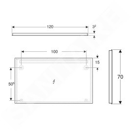Geberit Option - Miroir avec éclairage LED, 120x70 cm, aluminium 502.810.00.1