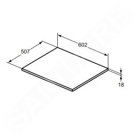 Ideal Standard i.Life B - tablette pour lavabo, 60 cm, quartz gris mat T5281NG