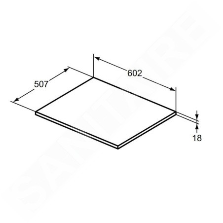 Ideal Standard i.Life B - tablette pour lavabo, 60 cm, quartz gris mat T5281NG