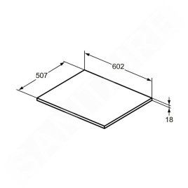 Ideal Standard i.Life B - tablette pour lavabo, 60 mm, chêne T5281NX