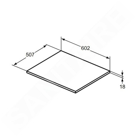 Ideal Standard i.Life B - tablette pour lavabo, 60 mm, chêne T5281NX