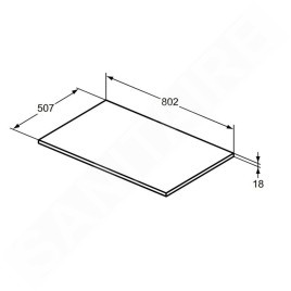 Ideal Standard i.Life B - tablette pour lavabo, 80 cm, quartz gris mat T5282NG