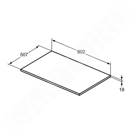 Ideal Standard i.Life B - tablette pour lavabo, 80 mm, chêne T5282NX