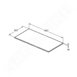 Ideal Standard i.Life B - tablette pour lavabo, 100 cm, quartz gris mat T5283NG