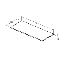 Ideal Standard i.Life B - tablette pour lavabo, 120 cm, quartz gris mat T5284NG