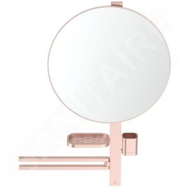 Ideal Standard ALU+ - Miroir avec porte-serviettes, tablette et gobelet pour brosses à dents et dentifrice, rosé BD587RO