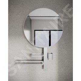 Ideal Standard ALU+ - Miroir avec porte-serviettes, tablette et gobelet pour brosses à dents et dentifrice, argenté BD587SI