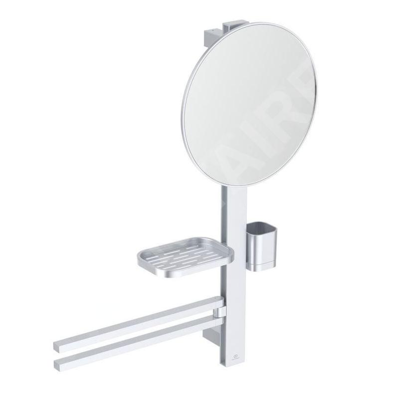 Ideal Standard ALU+ - Miroir avec porte-serviettes, tablette et gobelet pour brosses à dents et dentifrice, argenté BD588SI Ideal Standard ALU+ - Miroir avec porte-serviettes, tablette et gobelet pour brosses à dents et dentifrice, argenté BD588SI