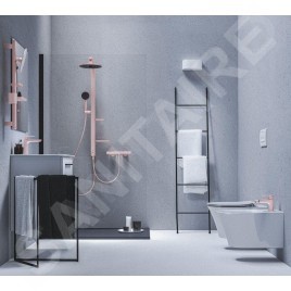 Ideal Standard ALU+ - Miroir cosmétique avec étagère et gobelet pour brosses à dents et dentifrice, rosé BD589RO