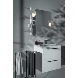 Ideal Standard ALU+ - Miroir cosmétique avec étagère et gobelet pour brosses à dents et dentifrice, argenté BD589SI