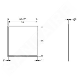 Geberit ONE - Cadre de finition 600x930 mm, pour armoire à glace encastrée Geberit ONE, noir mat 505.841.00.3
