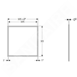 Geberit ONE - Cadre de finition 1050x930 mm, pour armoire à glace encastrée Geberit ONE, noir mat 505.844.00.3