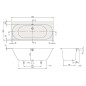 Villeroy & Boch Oberon 2.0 - Baignoire 1700x750x470 mm, Quaryl, blanc UBQ170OBR2DV-01 Villeroy & Boch Oberon 2.0 - Baignoire 1700x750x470 mm, Quaryl, blanc UBQ170OBR2DV-01
