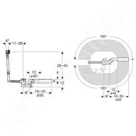 Geberit Accessoires - Garniture de remplissage, vidage et de trop-plein, commande rotative, chrome 150.700.00.6