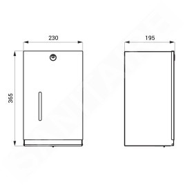 Sanela Distributeurs en inox - Distributeur mural automatique de désinfectant, volume 5 l, alimentation sur piles, inox mat